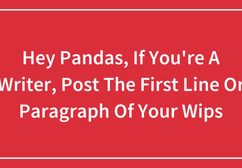 Hey Pandas, If You’re A Writer, Post The First Line Or Paragraph Of Your WIPs