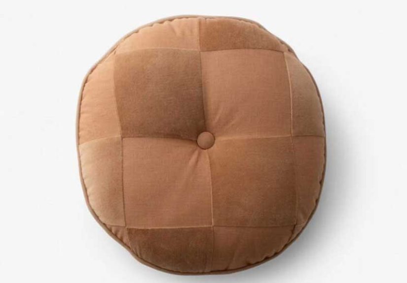 Schoolhouse x Clare V.® Pablo Velvet + Linen Circle Pillow: A Fusion of Style and Comfort