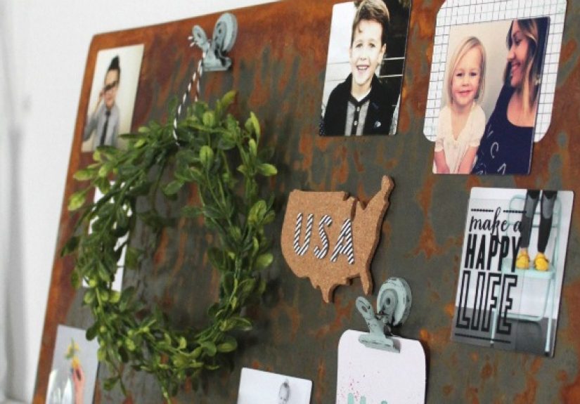 Weathered Metal Magnet Board