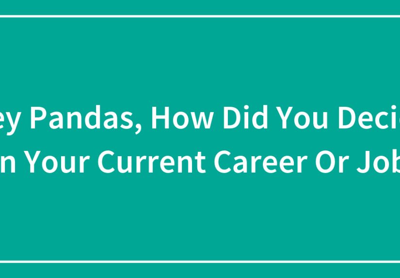 Hey Pandas, How Did You Decide On Your Current Career Or Job?