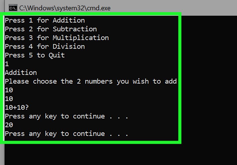 How to Make a Command Prompt Calculator: 6 Steps