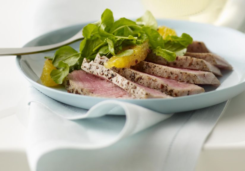 Seared Black Pepper-Crusted Ahi Tuna Steaks Recipe
