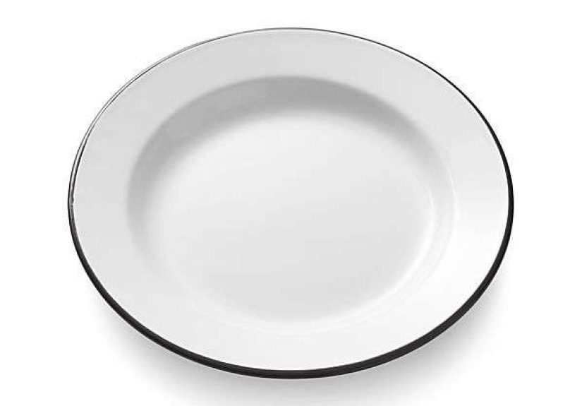 Black Rim Enamelware Dinner Plates