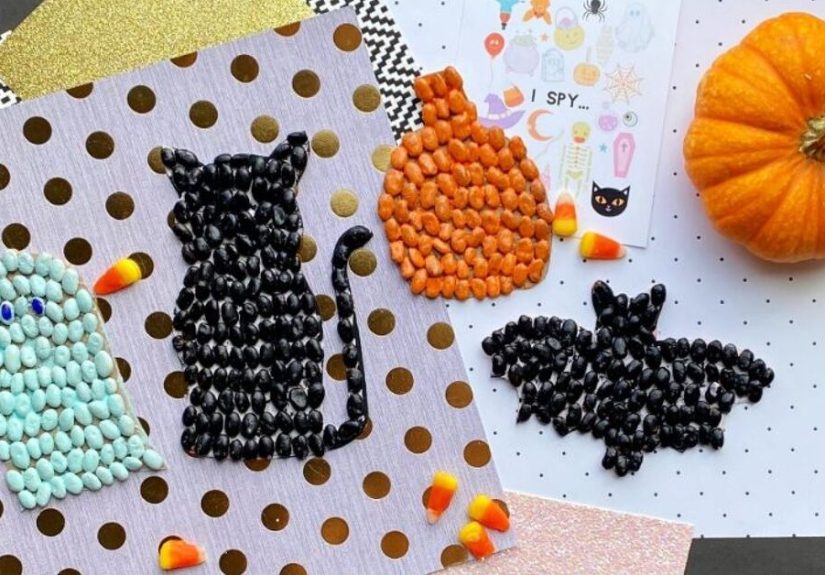 DIY Halloween Bean Mosaic