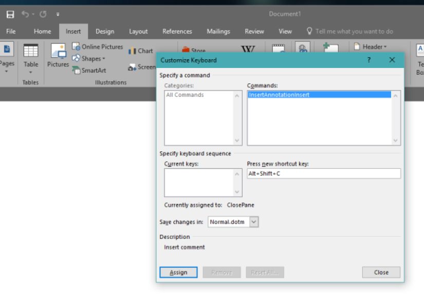 How To Create A Custom Keyboard Shortcut In MS Word 2016