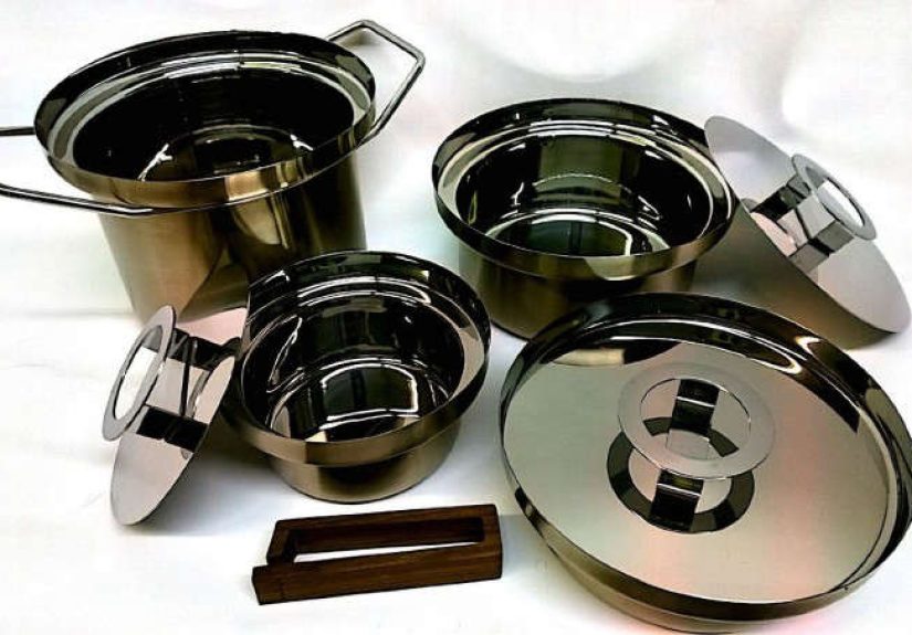 KnIndustrie, Eight Piece Bronze Italian Cookware Set