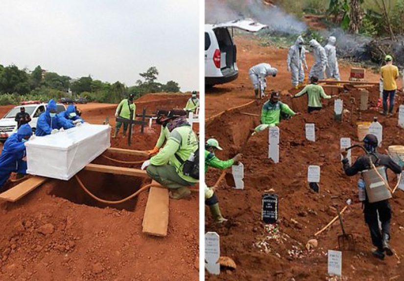 Local Authorities Order Anti-Maskers To Dig Graves For COVID-19 Victims In Java, Indonesia