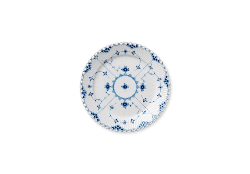 Blue Fluted Full Lace Plate