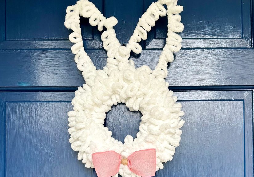 Easy 30-Minute DIY Dollar Tree Bunny Wreath for Easter
