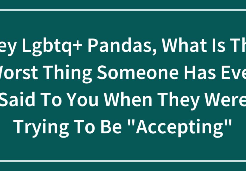 Hey Lgbtq+ Pandas, What Is The Worst Thing Someone Has Ever Said To You When They Were Trying To Be “Accepting”